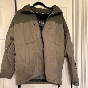 Men's Military Style Jacket in Olive and Khaki M